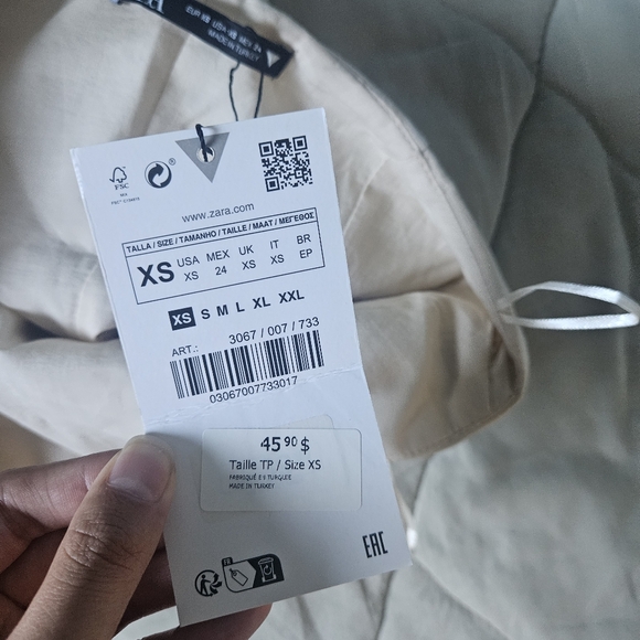 ZARA Strapless Bodice Top Beige Contemporary XS NWT - Picture 5 of 5